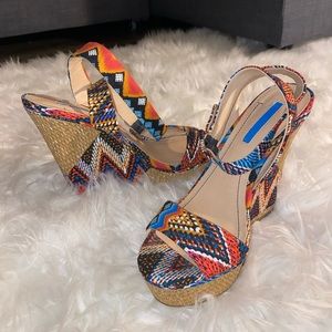 Tribal Print Wedges